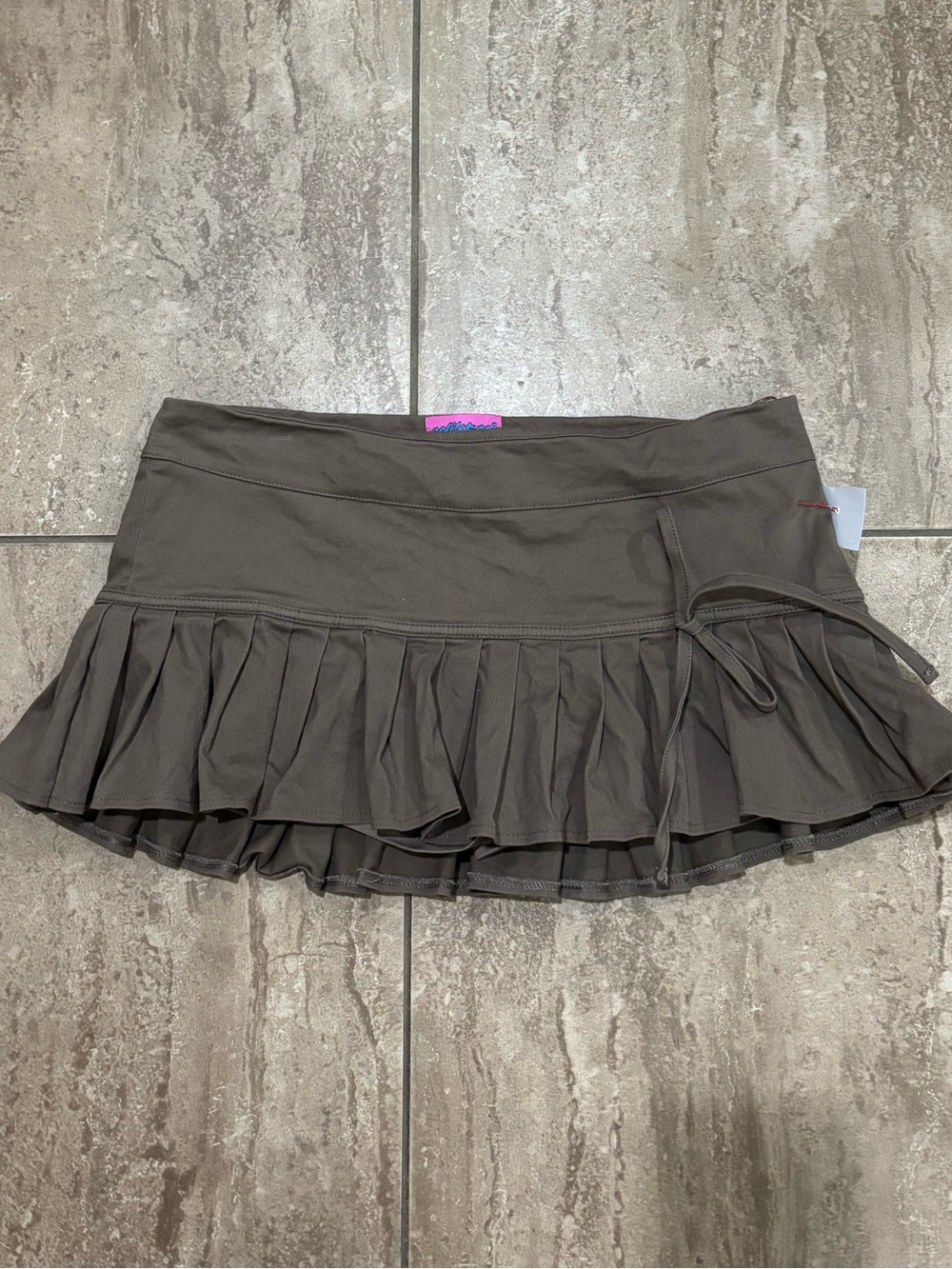Edikted y2k pleated mini skirt with side bow and built in shorts